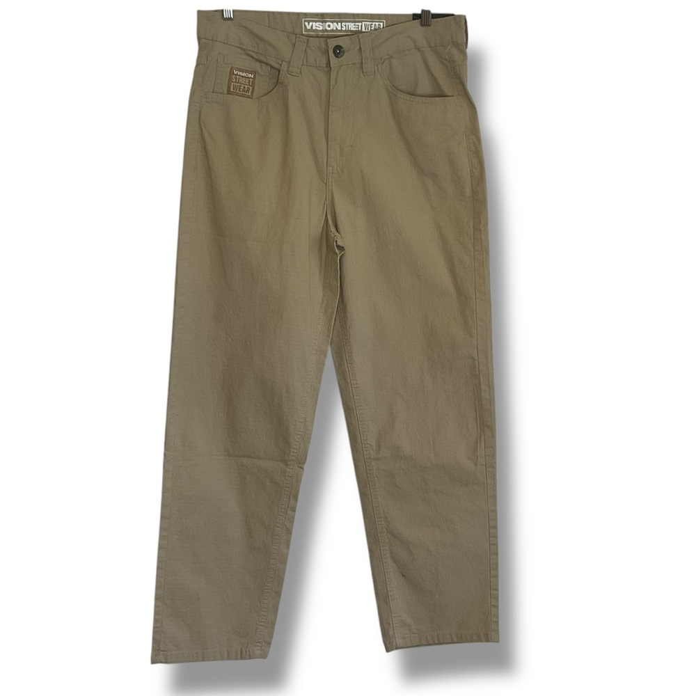 Vision Street Wear Pants Mens Tan Beige Loose Baggy Skater‎ Chinos Size 32 NWT